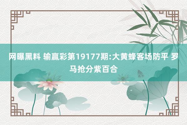 网曝黑料 输赢彩第19177期:大黄蜂客场防平 罗马抢分紫百合