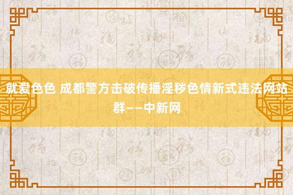 就爱色色 成都警方击破传播淫秽色情新式违法网站群——中新网