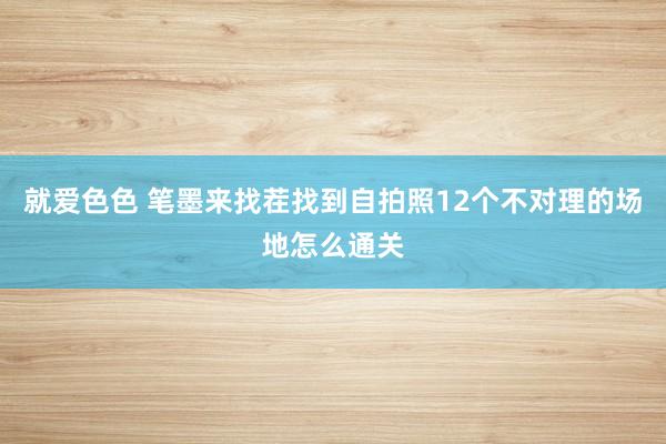 就爱色色 笔墨来找茬找到自拍照12个不对理的场地怎么通关